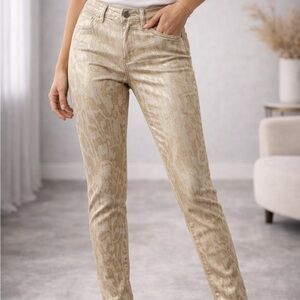 DKNY Gold Patterned Women's Skinny Jeans